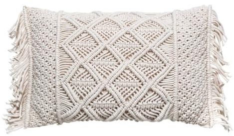 Atmosphera - Kissen Macramé 30x50 cm - Elfenbein