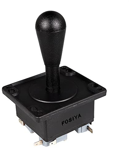 Fosiya American Style 2 Pin Happ Tipo elíptico Arcade Joystick conmutable de 8 Maneras de la operación, precisión de 0.187 4.8mm Terminal de Video Juegos Arcade1up Piezas de la máquina (Negro)