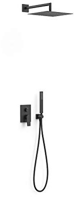 Tres Grifería - Kit de grifo monomando empotrado de 2 vías Rapid-Box para ducha, gama Project-Tres Grifería, con rociador de 30 x 30 cm y ducha de mano, acabado negro mate (referencia: 21128004NM)