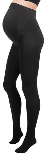 Herzmutter Collant de Grossesse Thermique - Collants de Maternité - noir-opaques-mat - Certifié Oeko-Tex 100-1700 (S/M, Noir)