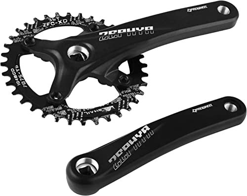 splumzer 170mm Vierkantkurbel für Mountainbike mit 104 Lochkreis 32/34/36/38T Kettenblatt, Wide Narrow Aluminium Alloy MTB Kurbel