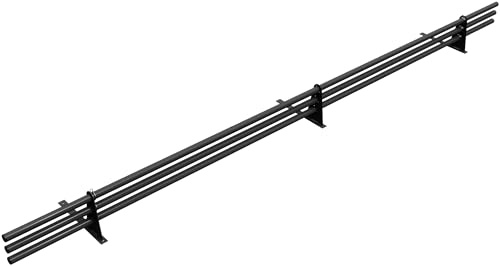 Parotec SCHNEEFANGROHR-Set 3 m für Plattdach – 3 Rohre, 3 Halter – Graphit | Komplettes Set 300 cm für Flachdach, Trapezblech, Bitumenbahn – 1, 2 oder 3 Rohre – 10 Farben – RAL 7024