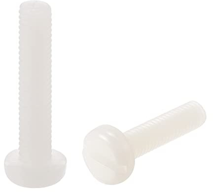 sourcing map M5 x 25mm Vis Nylon Machine Tête Cylindrique Fente Vis Attaches 40Pcs