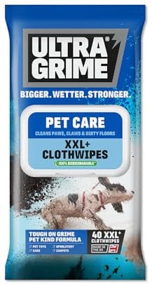 UltraGrime Pet Cleaning Wet Wipes 40 Thick Wipes - Pet Wipes Dog Cleaning Wipes - Cat Wipes - Pet Wipes For Cats - Puppy Wipes Clean Paws Dog Paw Wipes Dog Wipes For Smelly Dogs Grooming