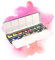 7 Artists Aquarellfarben Rosa Gallery Set – 14 x Näpfchen Lebendige Farben Wasserfarbe, Hochwertige Künstler-Aquarell im Mehrzweck-Metallkasten mit Mischpalette, Künstler Aquarellkasten