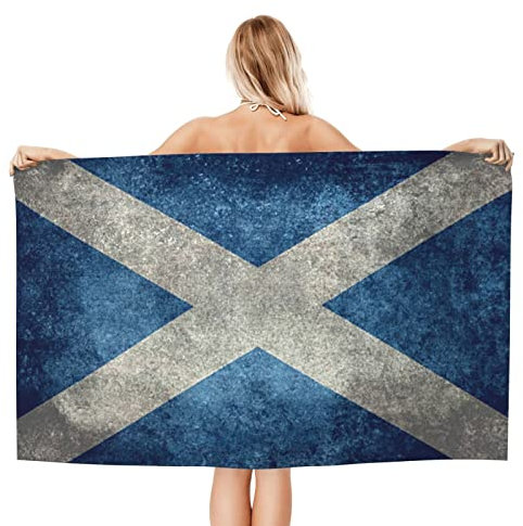 736 Campinghandtuch Flagge Von Schottland Mit Distressed Vintage Handtuch Mehrfarbig Saunatuch Schnelltrocknend Badehandtuch 80X130Cm Für Yoga, Picknick, Outdoor