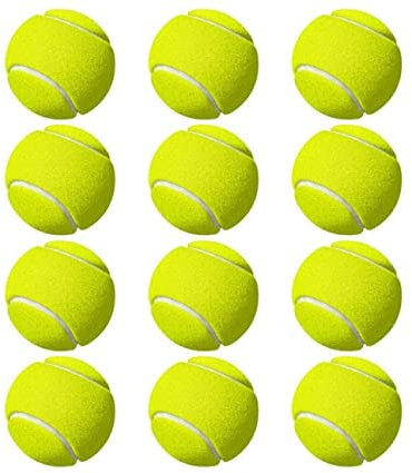 POUNDXPENCE Co® Tennisbälle, 12 Stück, perfekt für Hunde, Training, Tennissport, Ballwurfmaschine, Kinderspiele