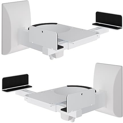 suptek 2 Soporte Altavoces Pie, Universal Soporte Altavoces por Bose/Edifier/Hivi/JBL/Sony, Capacidad de Carga de hasta 25kg, Incline hacia Arriba y hacia Abajo & Gire - SPM201W