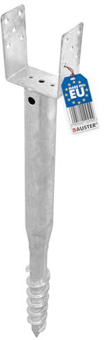 BAUSTER® Manchon à enfoncer le sol - 70 x 100 x 1000 mm - En acier galvanisé - Support de poteau - Ancre - Douille à enfoncer pour poteaux en bois carrés - Consoles pour horticultures