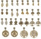 SUPERFINDINGS 28Pcs 14 Stile Perline di Fascino Dangle Stile Tibetano Albero della Vita Ciondolo d'oro Antico Foglia Penzoloni Rosa Trifoglio Distanziatore Perline Bails Connettore