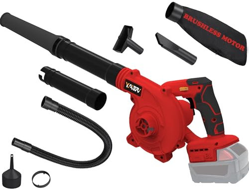 Soffiatore per foglie senza fili per batteria Milwaukee M18, soffiatore elettrico in cantiere con motore brushless, 6 velocità variabile fino a 180 MPH, ventilatore elettrico con manico 2 in 1 e