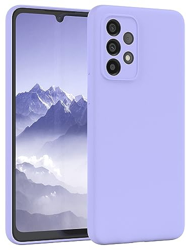 EAZY CASE Premium Silikon Handyhülle kompatibel mit Galaxy A33 5G Slimcover mit Kameraschutz und Innenfutter, Silikonhülle, Schutzhülle, Bumper, Handy Case, Hülle, Softcase, Lavendel Lila
