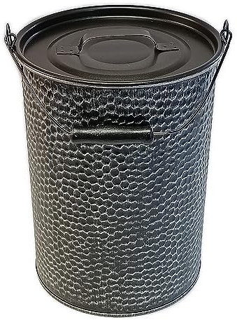 Haushalt-Krausse.de Ascheeimer 14oder25l,alteisen oder kupferfarben gehämmert