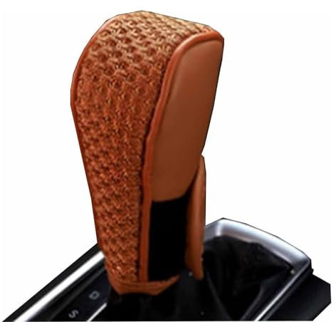 Auto Schaltknauf Abdeckung für Audi A6 Avant C8 2018-2023, Schaltknauf Überzug Interieur Dekoratives Anti Rutsch Schutzhülle Zubehör,C/Brown