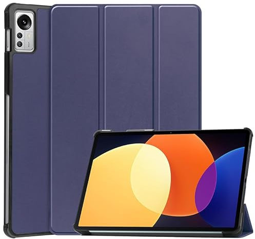 Per Xiaomi Pad 5 Pro 12.4 Pollici 2022 Caso, Tablet Custodia Per Pad 5 Pro 12.4 Pollici Trifold Stand Cover con Portamatite, Auto Sleep/Wake, Morbido TPU Posteriore, Copertura protettiva leggera, Blu