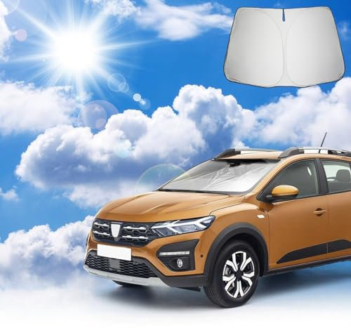 Coleya Parasol para Coche Compatible con Dacia Sandero 3/Dacia Sandero Stepway 3/Dacia Jogger 2021-2025, Parasol para Parabrisas Delantero de Coche, Protección Solar, Protección UV, Plegable