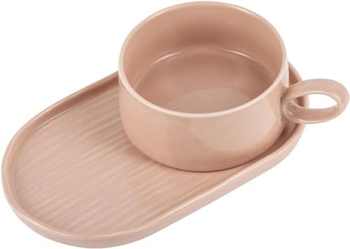 OUSIKA Salad Bowl 14 Oz Soup Bowls Soup Mug with Handles, Ceramic Breakfast Plates Set for Breakfast Sandwich Soup Coffee Cereal Serving Bowls-Light Green-Breakfast Bowl Plate