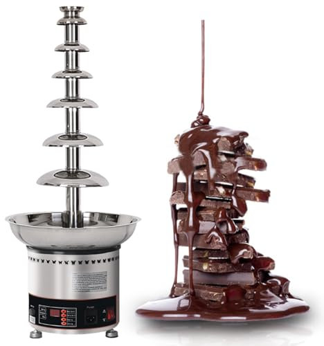 TAHALI Macchina per Fontana di Cioccolato di Grande capacità - con Controllo della Temperatura - Ristorante scaldasalse, per Attrezzature per Buffet di Feste e Matrimoni,7Tier