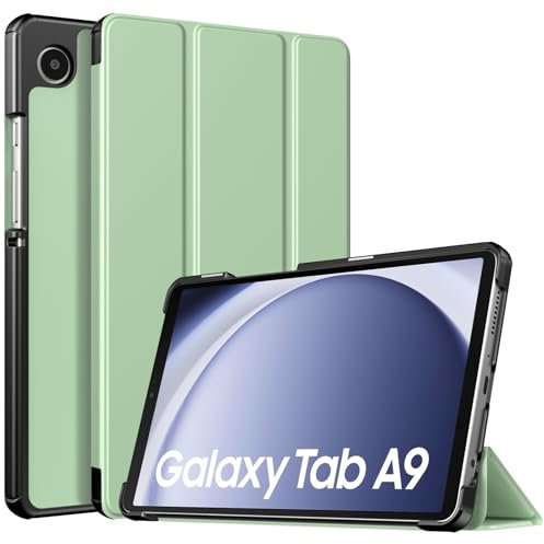 TiMOVO Funda para Samsung Galaxy Tab A9 8,7 Pulgadas 2023 Tablet, Funda Delgada Ligera con Base Rígida para Samsung Galaxy Tab A9 8,7'' SM-X110/X115/X117, Soporte Triángulo Ajustable, Verde
