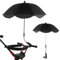 FENGQ Kinderwagen Sonnenschirm, Kinderwagen Regenschirm Universal, Universal Sonnenschutz, 360° verstellbar & abnehmbar für Kinderwagen und Buggy(UV Schutz 50+, 66CM, Schwarz)