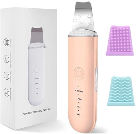 Depurador De Piel Facial, Dispositivo Peeling Ultrasónico Facial, Limpiador Facial Ultrasónico Profesional, USB Recargable Espátula Ultrasónica Facial Profesional Para Cuidado Facial(Color:pink)