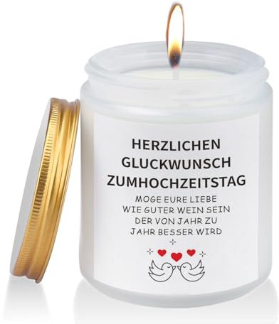 Bolosa Hochzeitsgeschenke für Brautpaar, Hochzeitstag Geschenke für Frauen, Paare, Männer, Lavendel Duftkerze für Hochzeit, Verlobung, Valentinstag, Jubiläumsgeschenk