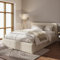 GFW Fabric Upholstered Ottoman Storage Bed With Gas Side Lift & Under Bed Storage, Natural, King (U.K. Standard)