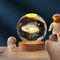 Ludosphere Lamp, Ludo Sphere Lamp, 3D Kristallkugel Nachtlicht, 3D Sonnensystem Planeten Kristallkugel Nachtlicht mit Holzsockel, 2.4inch Kristallkugel Geschenke für Männer und Frauen (Milky Way)
