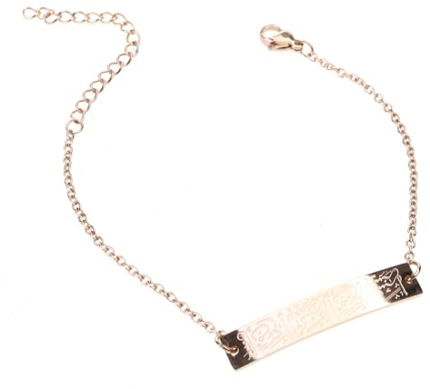 alloneslife Islamic Bracelet Jewelry,Stainless Steel Islamic Faith Bracelet Elegant Arabic Ayatul Kursi Charm Bracelet Islamic Bangles Jewelry(Rose Gold Color)