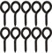 IPNSDON 10 PCS Vis à Oeillets en Acier Inoxydable Noir, Oeillets à Vis M6 80 mm, Vis à Oeillets, Crochets à Oeillets pour Hamacs, Stores, Chaises Suspendues, Chaises à Bascule