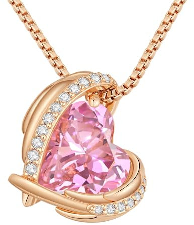 Collana Donna Collana Cuore in Rame, placcato in oro rosa Gioielli Donna Festa Della Mamma Lei Moglie Fidanzata Regalo Compleanno Anniversario, Regali di San Valentino Gioielli