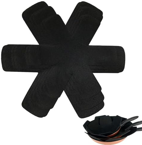 6 Piezas Salvamanteles de Tela no Tejidas, Protector de Olla, 3 Tamaños Diferentes Salva Sartenes, Antideslizante Almohadilla de Olla, Almohadillas Separadoras de Tela no Tejidas para Aislamiento