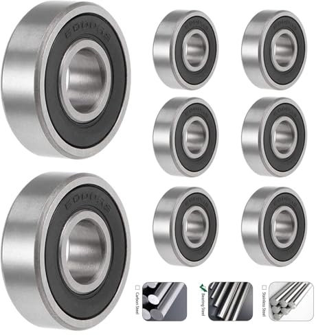 6 Stück 6000-2RS Kugellager 5 mm x 16 mm x 5 mm doppelt geschützte Rillenkugellager für DIY, Drehbänke, Motoren, 3D-Drucker, Fräsmaschinen, verschiedene mechanische Geräte