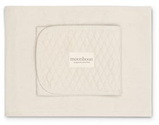 MOONBOON Matratze Fixi - Natur - 110 x 26 cm - Stützband aus Baumwolle für Babywiegen - Sicherer Halt für Aktive Schläfer für Ungestörte Ruhe