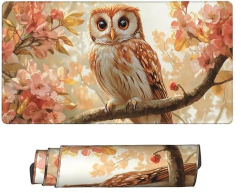 Groß Mauspad 160x80cm, Waterproof Gaming Mouse Pad owl Mousepad, Mouse Pad XXL, Non-Slip Rubber Base, Soft Smooth Surface Extended Keyboard Desk Mat for Office Dekoration, Geschenke for Women B-729