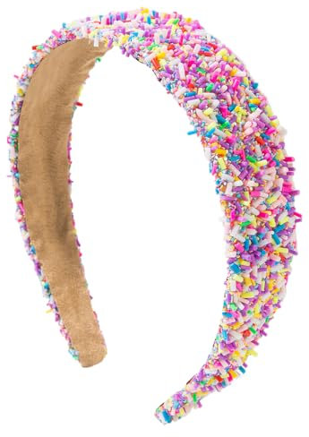 Bunte Damen Haarbänder, Haarreifen Mädchen, Bonbonfarbenes Haarband, Glitzer Haarreif, Breites Haarband Schminken, für Karneval, Party & Geburtstag