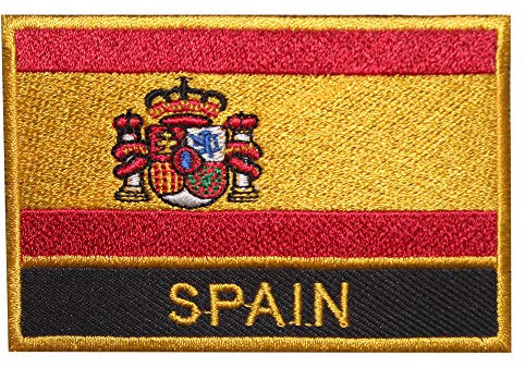 Parche bordado de bandera de España, parche de bandera de España, parche para planchar o coser
