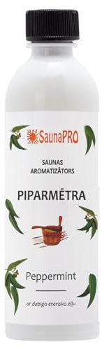 SaunaPro Saunaaufguss Minze (Peppermint) 500 ml – Natürlicher Sauna Duft mit ätherischem Pfefferminzöl – Hochkonzentrierter Aufguss für Sauna & Dampfbad – Made in EU