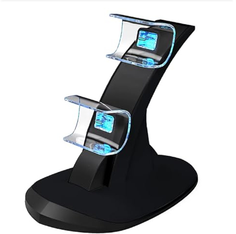 Cargador para Mando PS5, Estación de Carga con Mando PS 5, Consola ps5. | Base Carga Rápida con indicador LED, Estación para Mando Inalámbrico Sony PlayStation 5/PS5/Edge con Cable USB-C. (Negro)