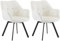 CLP 2er Set Esszimmerstuhl Jordi aus Samt | Drehbarer Sessel für Wohn- und Essbereiche | Ergonomisches Design belastbar bis 150 kg, Farbe:Creme