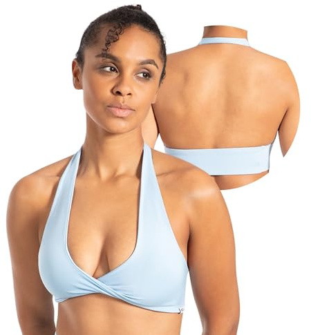 SMILODOX Sport BH Damen Myrah Twisted, Shaped Fit mit Wickel-V-Ausschnitt & offenem Rücken, Yoga Bra, elastisches Funktionsmaterial, Ohne Bügel ideal für Alltag & Low-Impact-Sportarten