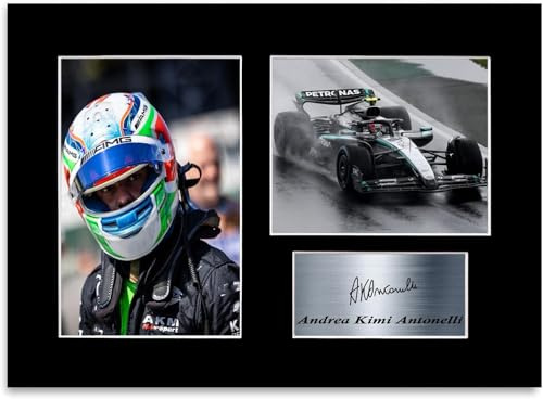 Póster firmado de Andrea Kimi Antonelli Racing Driver 2025, tamaño A4, regalo para los fanáticos de las carreras