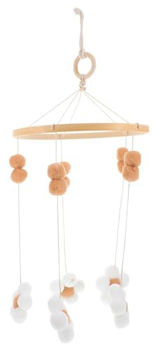 Toyvian Babybett-mobile Aus Buchenholz Boho-blumen-mobile Fürs Kinderbett Gänseblümchen-mobile Mit Filzkugeln Dekoratives Spielzeug Für Babyschlafzimmer