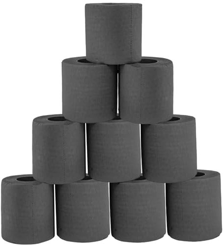 BEAHING Colored Toilet Paper, 10PCS Black Toilet Paper Rolls, 4 Ply Soft Absorbent Black Towels for Households and Various Public Spaces, Rolls