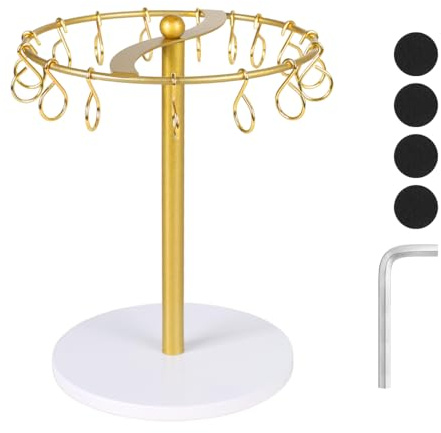 MiOYOOW Klauenclip Organizer, Haarklammer Halter aus Metall mit 16 Haken, Metallklammer-Organizer Ständer für die Tischdekoration Im Schlafzimmer