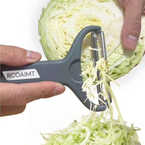 RCOAIMT Cabbage Shredder Slicer Wide Mouth Vegetable Peeler | Extra-Wide Stainless Steel Blade & Non-Slip Grip for Effortless Coleslaw, Salad & Meal Prep - Commercial Grade Kitchen Tool