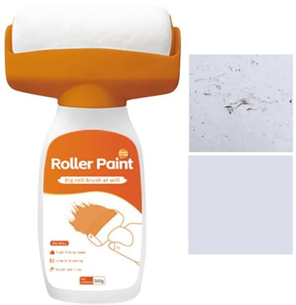 Rouleau À Peinture Retouche - Rouleau Peinture 2-en-1 500g Pour Travaux De Rénovation | Séchage Rapide pour Cuisine Salle de Bain Mur Porte Mobilier - Travail du Bois Usage Extérieur et Intérieur