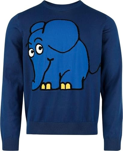 Die Sendung mit der Maus Elefant Männer Strickpullover blau