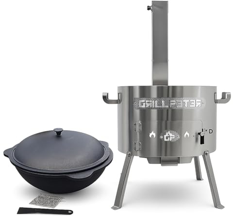 Grillpeter Utschak Timur Ø50 cm Edelstahl mit Kazan 22L und Zubehör