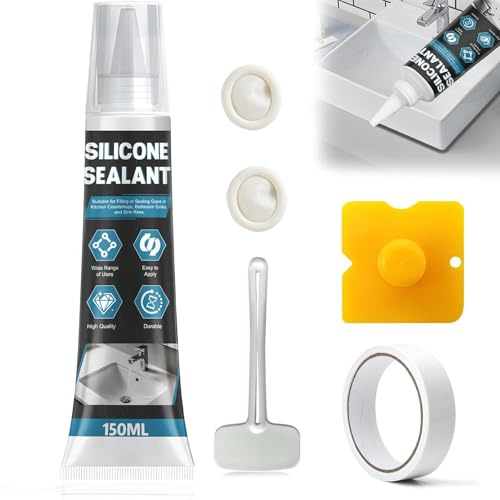 WEILAOK Joint Plan de Travail Cuisine, Silicone Salle de Bain, Joint Salle de Bain, Imperméable et durable, Mastic Gris pour Salles de Bains, Cuisines, Fenêtres, etc-Gris